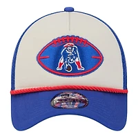 New England Patriots 2024 Historic Throwback NFL Sideline New Era A-Frame 9FORTY Snapback Hat