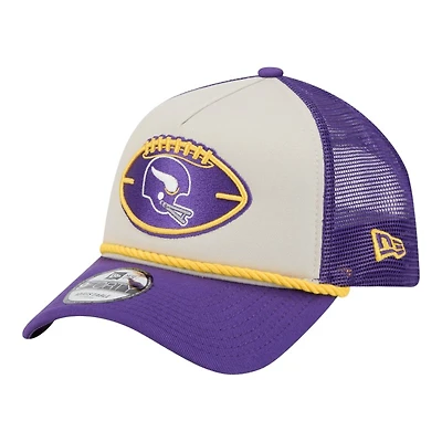 Minnesota Vikings 2024 Historic Throwback NFL Sideline New Era A-Frame 9FORTY Snapback Hat