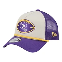Minnesota Vikings 2024 Historic Throwback NFL Sideline New Era A-Frame 9FORTY Snapback Hat