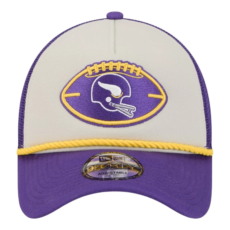 Minnesota Vikings 2024 Historic Throwback NFL Sideline New Era A-Frame 9FORTY Snapback Hat