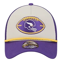 Minnesota Vikings 2024 Historic Throwback NFL Sideline New Era A-Frame 9FORTY Snapback Hat