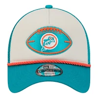 Miami Dolphins 2024 Historic Throwback NFL Sideline New Era A-Frame 9FORTY Snapback Hat
