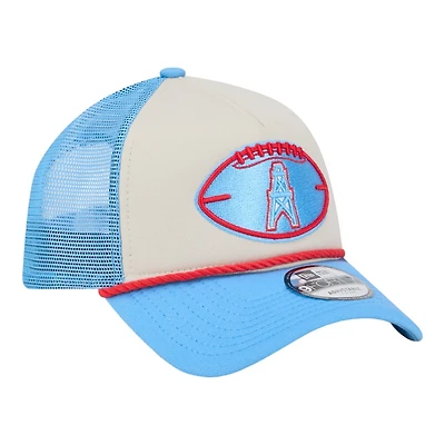 Houston Oilers 2024 Historic Throwback NFL Sideline New Era A-Frame 9FORTY Snapback Hat
