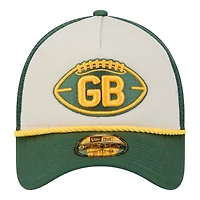 Green Bay Packers 2024 Historic Throwback NFL Sideline New Era A-Frame 9FORTY Snapback Hat