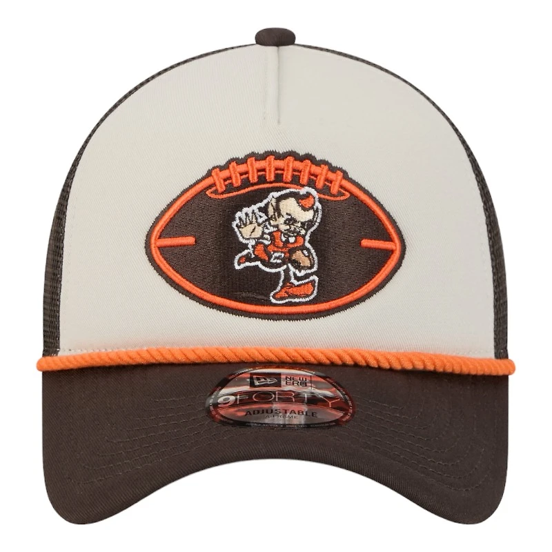 Cleveland Browns 2024 Historic Throwback NFL Sideline New Era A-Frame 9FORTY Snapback Hat