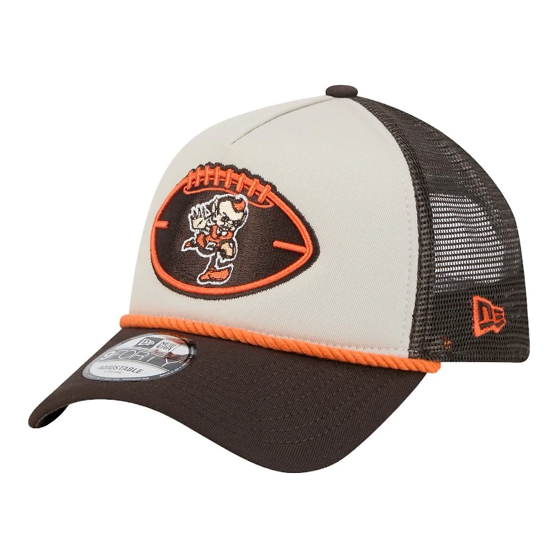 Cleveland Browns 2024 Historic Throwback NFL Sideline New Era A-Frame 9FORTY Snapback Hat