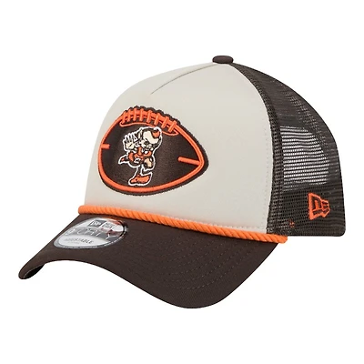 Cleveland Browns 2024 Historic Throwback NFL Sideline New Era A-Frame 9FORTY Snapback Hat