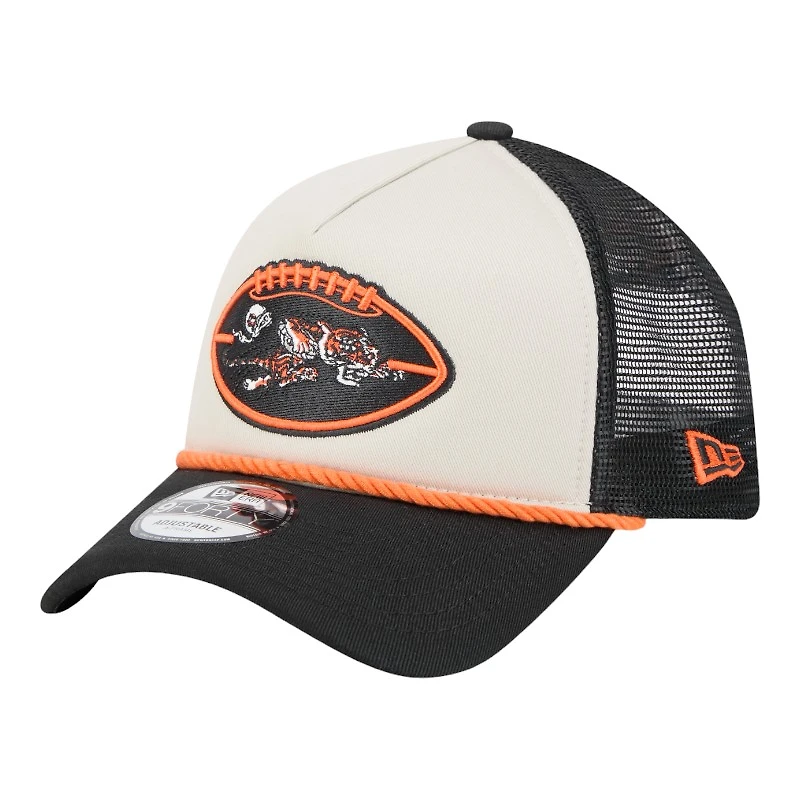 Cincinnati Bengals 2024 Historic Throwback NFL Sideline New Era A-Frame 9FORTY Snapback Hat