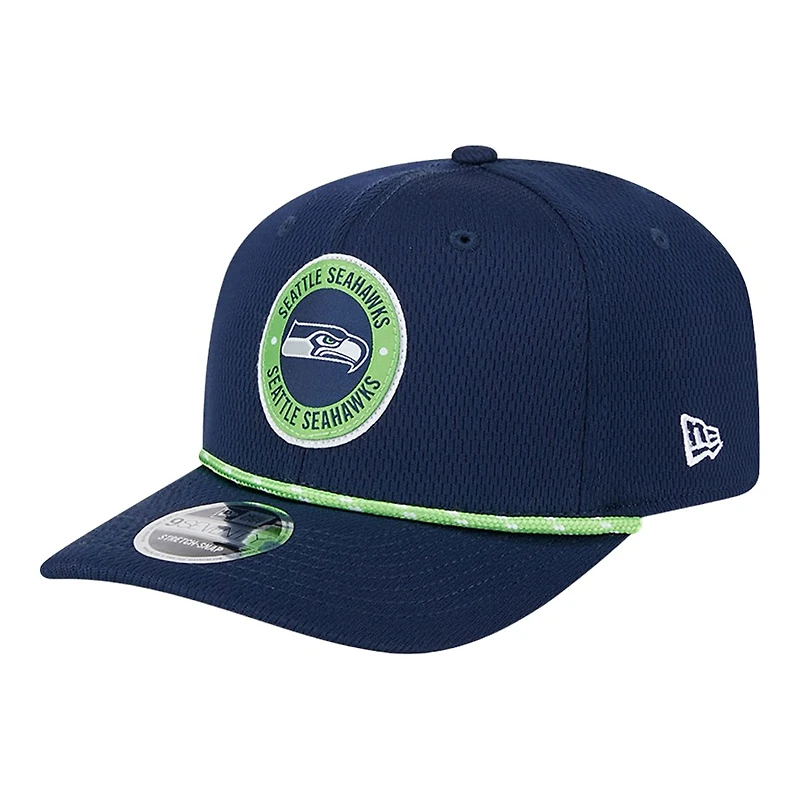 Seattle Seahawks Navy 2024 NFL Sideline New Era 9SEVENTY Stretch-Snap Hat