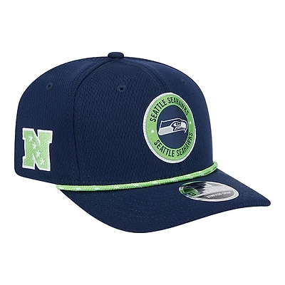 Seattle Seahawks Navy 2024 NFL Sideline New Era 9SEVENTY Stretch-Snap Hat