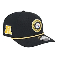 Pittsburgh Steelers Black 2024 NFL Sideline New Era 9SEVENTY Stretch-Snap Hat