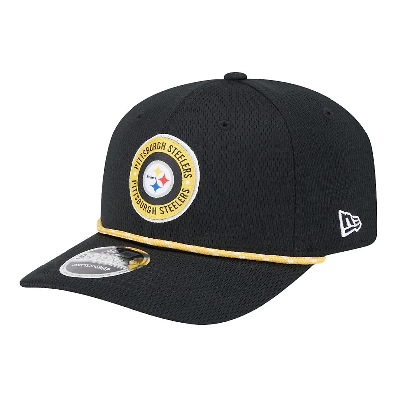 Pittsburgh Steelers Black 2024 NFL Sideline New Era 9SEVENTY Stretch-Snap Hat