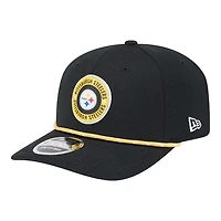 Pittsburgh Steelers Black 2024 NFL Sideline New Era 9SEVENTY Stretch-Snap Hat