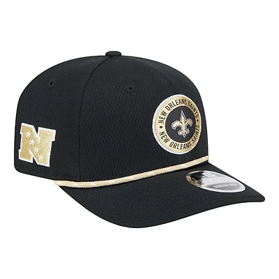New Orleans Saints Black 2024 NFL Sideline New Era 9SEVENTY Stretch-Snap Hat