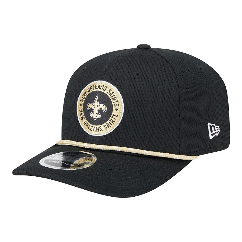 New Orleans Saints Black 2024 NFL Sideline New Era 9SEVENTY Stretch-Snap Hat
