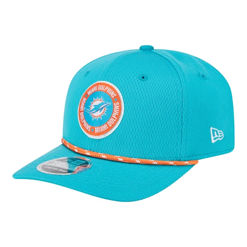 Miami Dolphins Aqua 2024 NFL Sideline New Era 9SEVENTY Stretch-Snap Hat