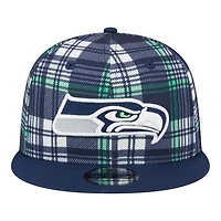 Seattle Seahawks 2024 Sideline Statement Plaid New Era 9FIFTY Snapback Hat