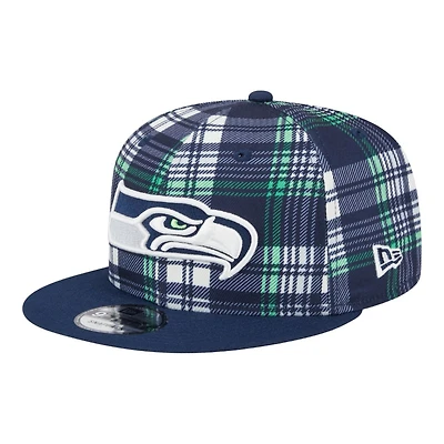 Seattle Seahawks 2024 Sideline Statement Plaid New Era 9FIFTY Snapback Hat