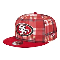 San Francisco 49ers 2024 Sideline Statement Plaid New Era 9FIFTY Snapback Hat