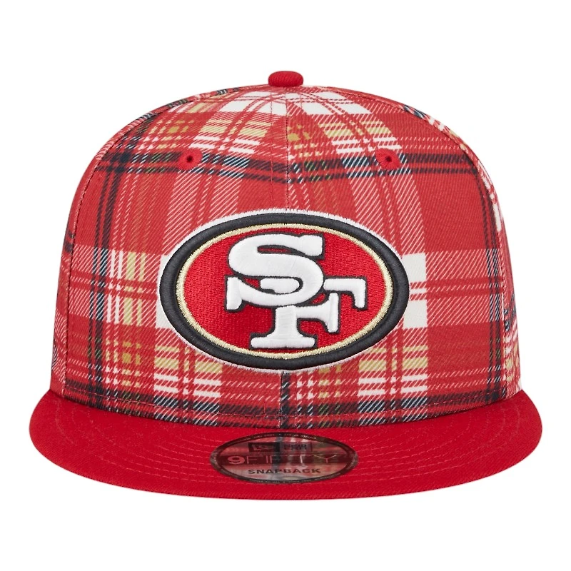 San Francisco 49ers 2024 Sideline Statement Plaid New Era 9FIFTY Snapback Hat