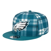 Philadelphia Eagles 2024 Sideline Statement Plaid New Era 9FIFTY Snapback Hat