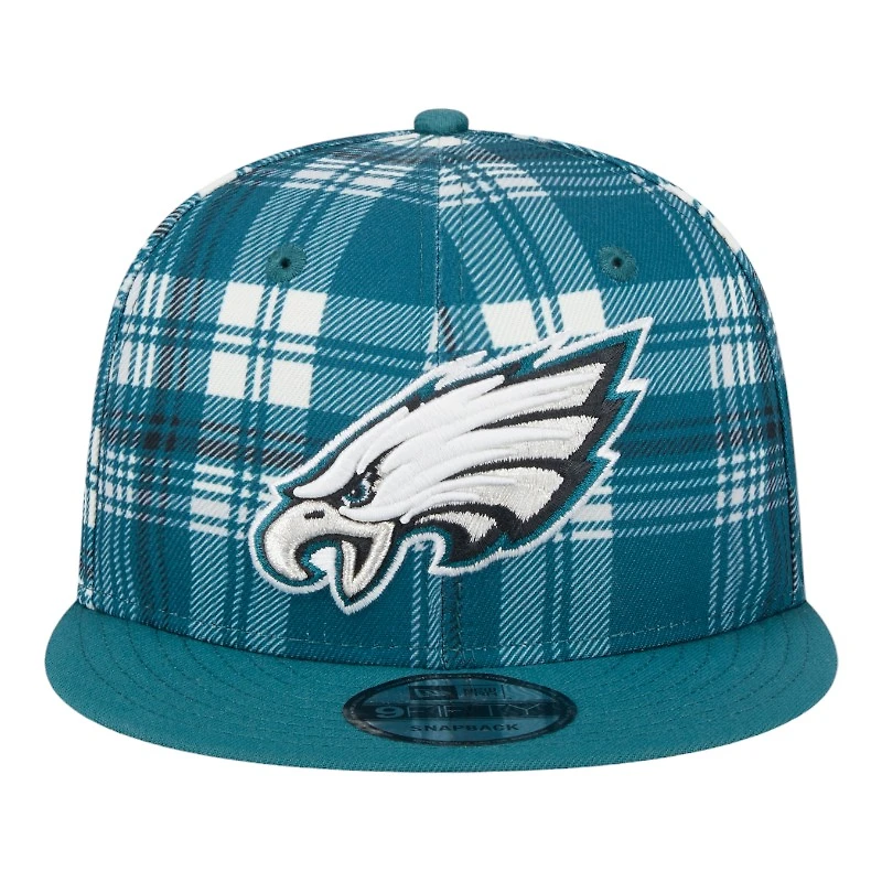 Philadelphia Eagles 2024 Sideline Statement Plaid New Era 9FIFTY Snapback Hat