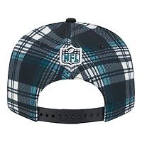 Philadelphia Eagles 2024 Sideline Statement Plaid New Era 9FIFTY Snapback Hat