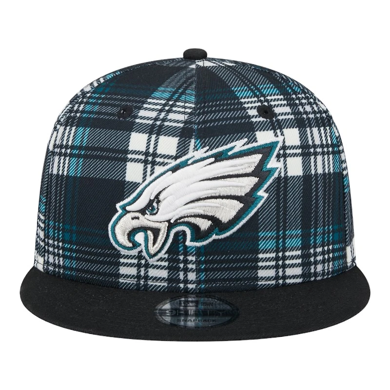 Philadelphia Eagles 2024 Sideline Statement Plaid New Era 9FIFTY Snapback Hat