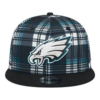 Philadelphia Eagles 2024 Sideline Statement Plaid New Era 9FIFTY Snapback Hat