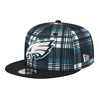Philadelphia Eagles 2024 Sideline Statement Plaid New Era 9FIFTY Snapback Hat
