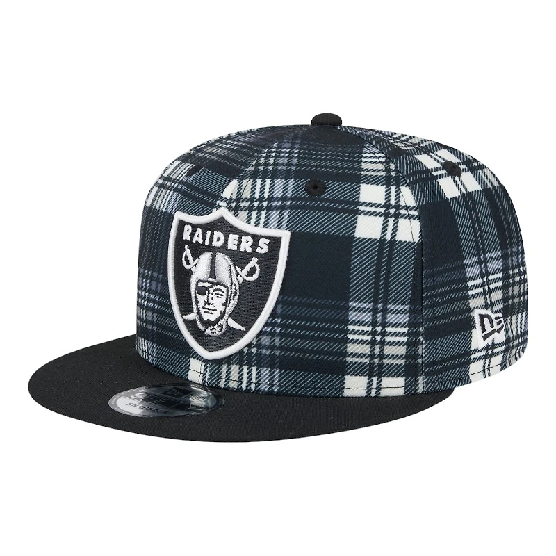 Las Vegas Raiders 2024 Sideline Statement Plaid New Era 9FIFTY Snapback Hat
