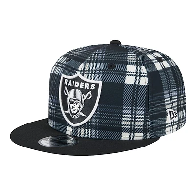 Las Vegas Raiders 2024 Sideline Statement Plaid New Era 9FIFTY Snapback Hat