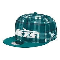New York Jets 2024 Sideline Statement Plaid New Era 9FIFTY Snapback Hat