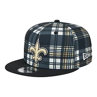 New Orleans Saints 2024 Sideline Statement Plaid New Era 9FIFTY Snapback Hat