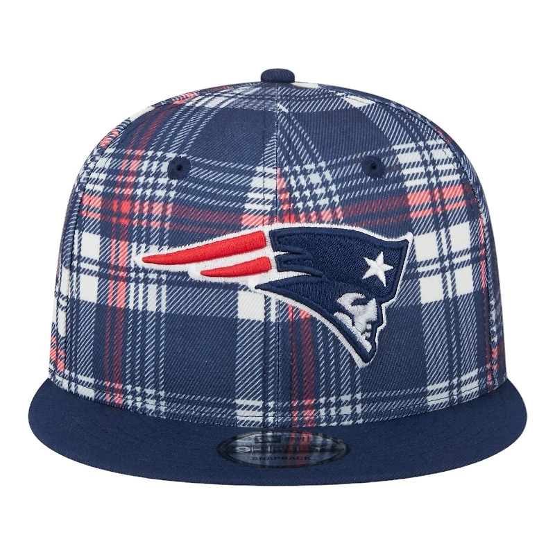 New England Patriots 2024 Sideline Statement Plaid New Era 9FIFTY Snapback Hat