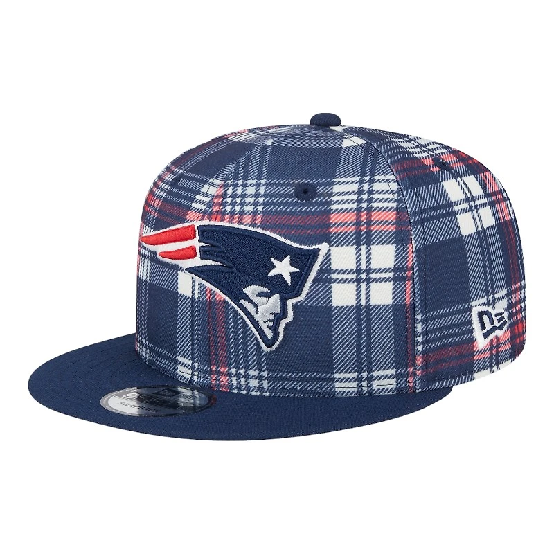 New England Patriots 2024 Sideline Statement Plaid New Era 9FIFTY Snapback Hat