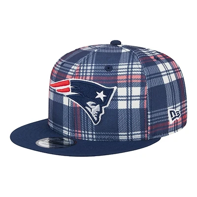 New England Patriots 2024 Sideline Statement Plaid New Era 9FIFTY Snapback Hat