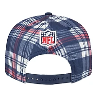 New England Patriots 2024 Sideline Statement Plaid New Era 9FIFTY Snapback Hat