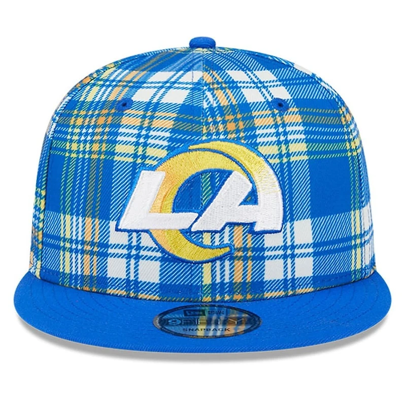Los Angeles Rams 2024 Sideline Statement Plaid New Era 9FIFTY Snapback Hat