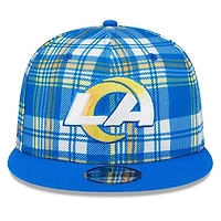 Los Angeles Rams 2024 Sideline Statement Plaid New Era 9FIFTY Snapback Hat