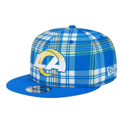 Los Angeles Rams 2024 Sideline Statement Plaid New Era 9FIFTY Snapback Hat