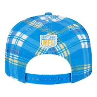 Los Angeles Chargers 2024 Sideline Statement Plaid New Era 9FIFTY Snapback Hat