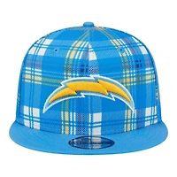 Los Angeles Chargers 2024 Sideline Statement Plaid New Era 9FIFTY Snapback Hat