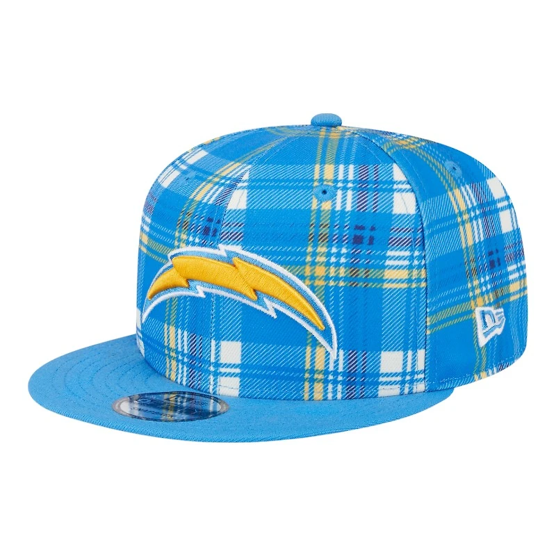 Los Angeles Chargers 2024 Sideline Statement Plaid New Era 9FIFTY Snapback Hat