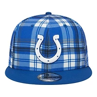 Indianapolis Colts 2024 Sideline Statement Plaid New Era 9FIFTY Snapback Hat