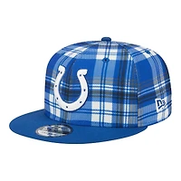 Indianapolis Colts 2024 Sideline Statement Plaid New Era 9FIFTY Snapback Hat