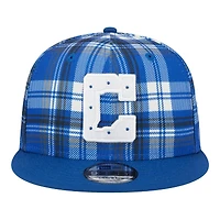 Indianapolis Colts Alt C Logo 2024 Sideline Statement Plaid New Era 9FIFTY Snapback Hat
