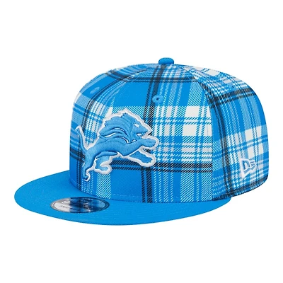 Detroit Lions 2024 Sideline Statement Plaid New Era 9FIFTY Snapback Hat