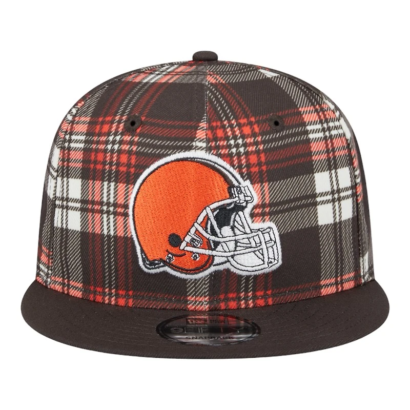 Cleveland Browns 2024 Sideline Statement Plaid New Era 9FIFTY Snapback Hat