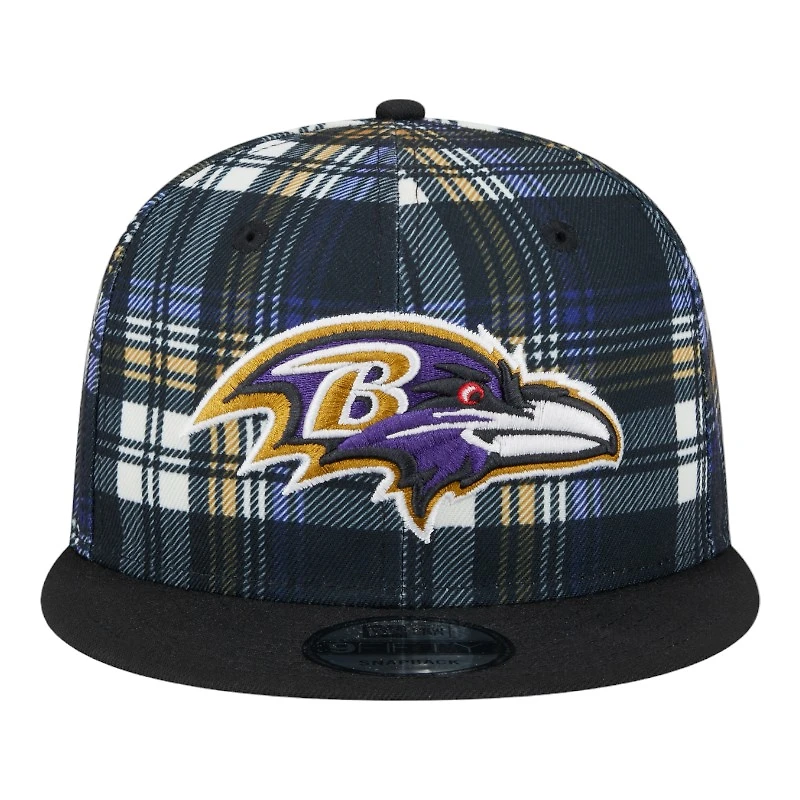 Baltimore Ravens 2024 Sideline Statement Plaid New Era 9FIFTY Snapback Hat